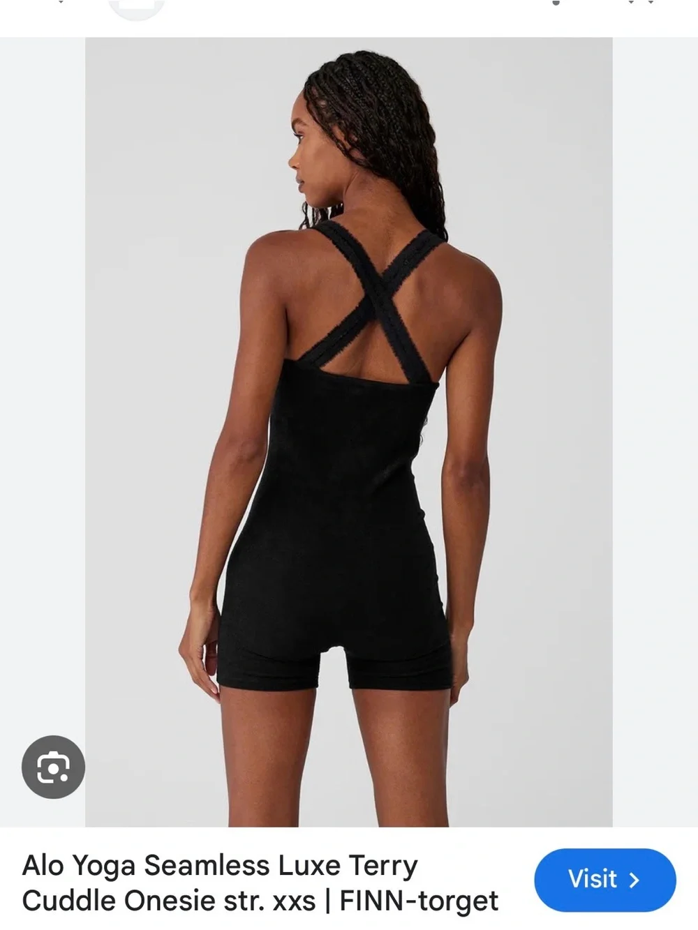 ALO Yoga Black Fitted V‑Neck Jumpsuit Romper